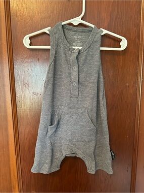 Little Bipsy Gray Ribbed Tank Romper Top